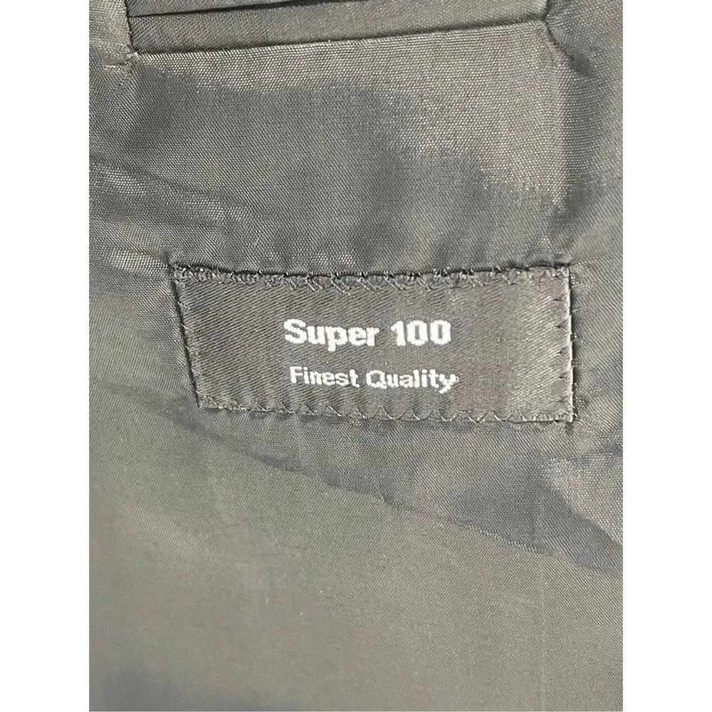 Hugo Boss Blazer Sport Coat Men's Size 40 S‎ Black Striped Super 100 Wool